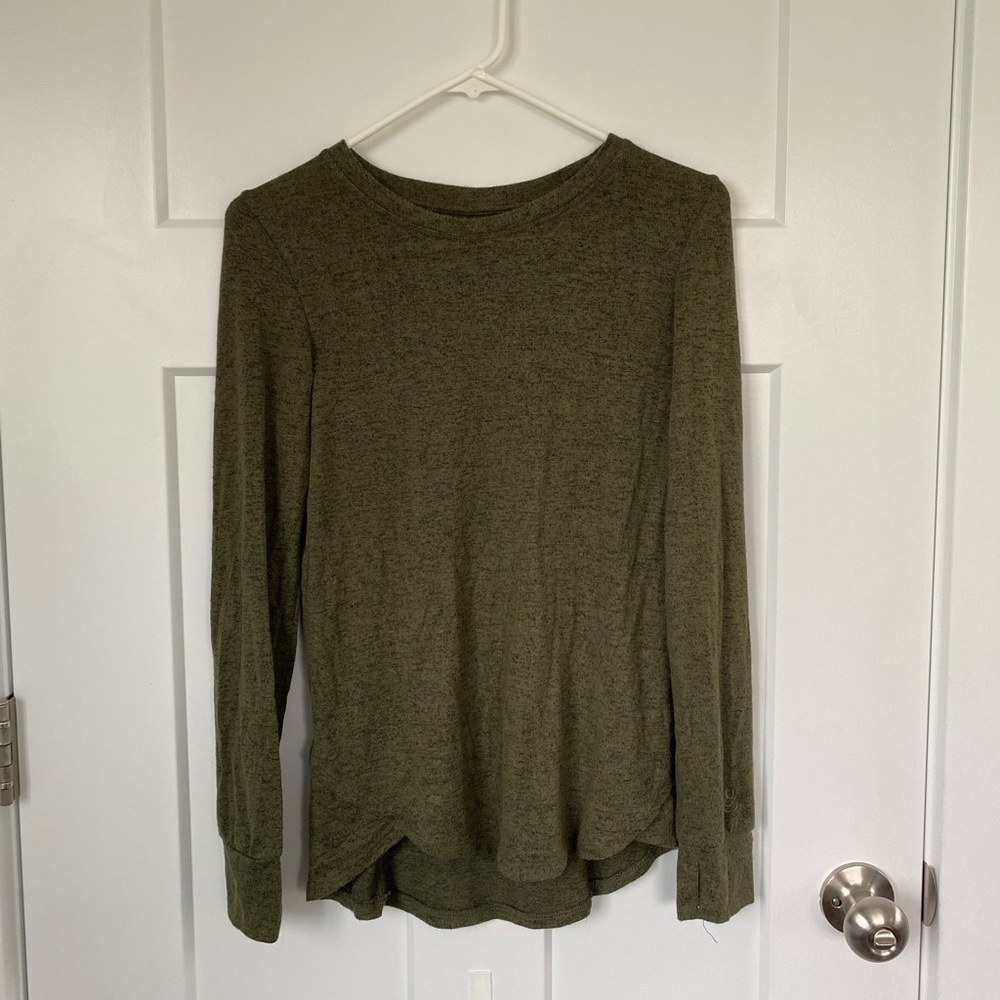 Cuddl Duds Forest Green Long Sleeve Top